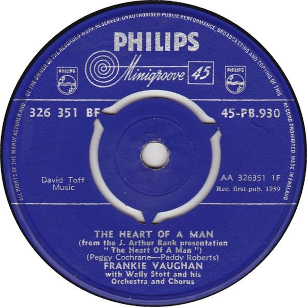 

7inch Record FRANKIE VAUGHAN, WALLY STOTT & HIS - Heart Of A Man 45PB930 Philips 1959 UK Jazz Used
