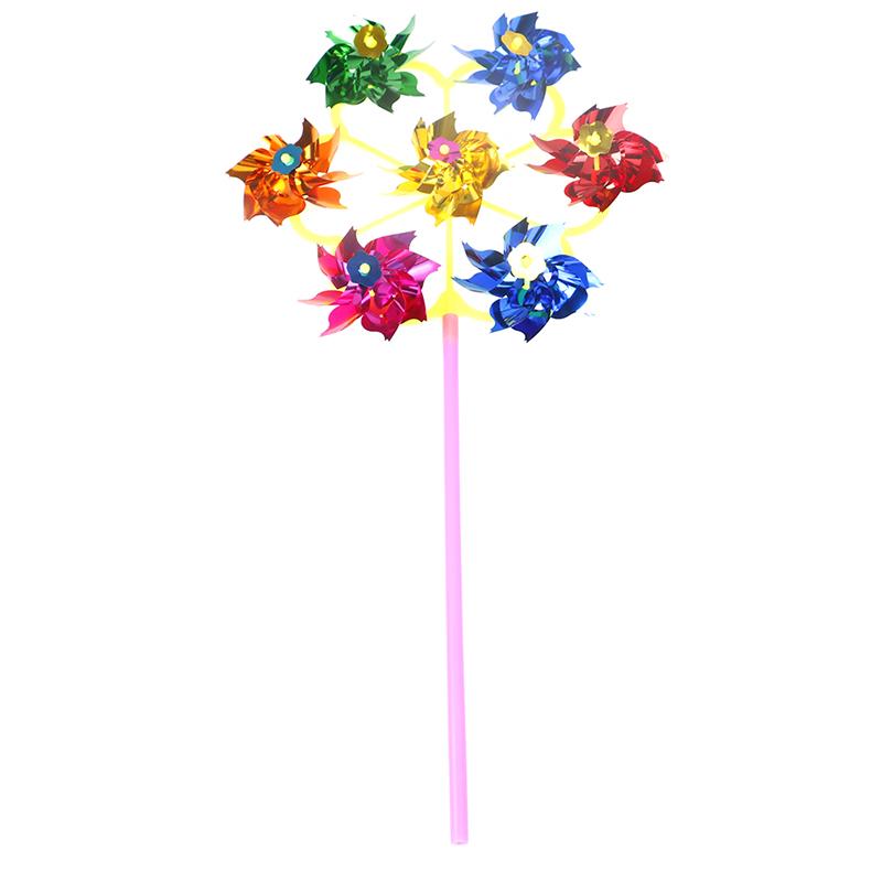 Colorful Diy Sequins Windmill Wind Spinner Home Garden Yard Decoration Kids Toy