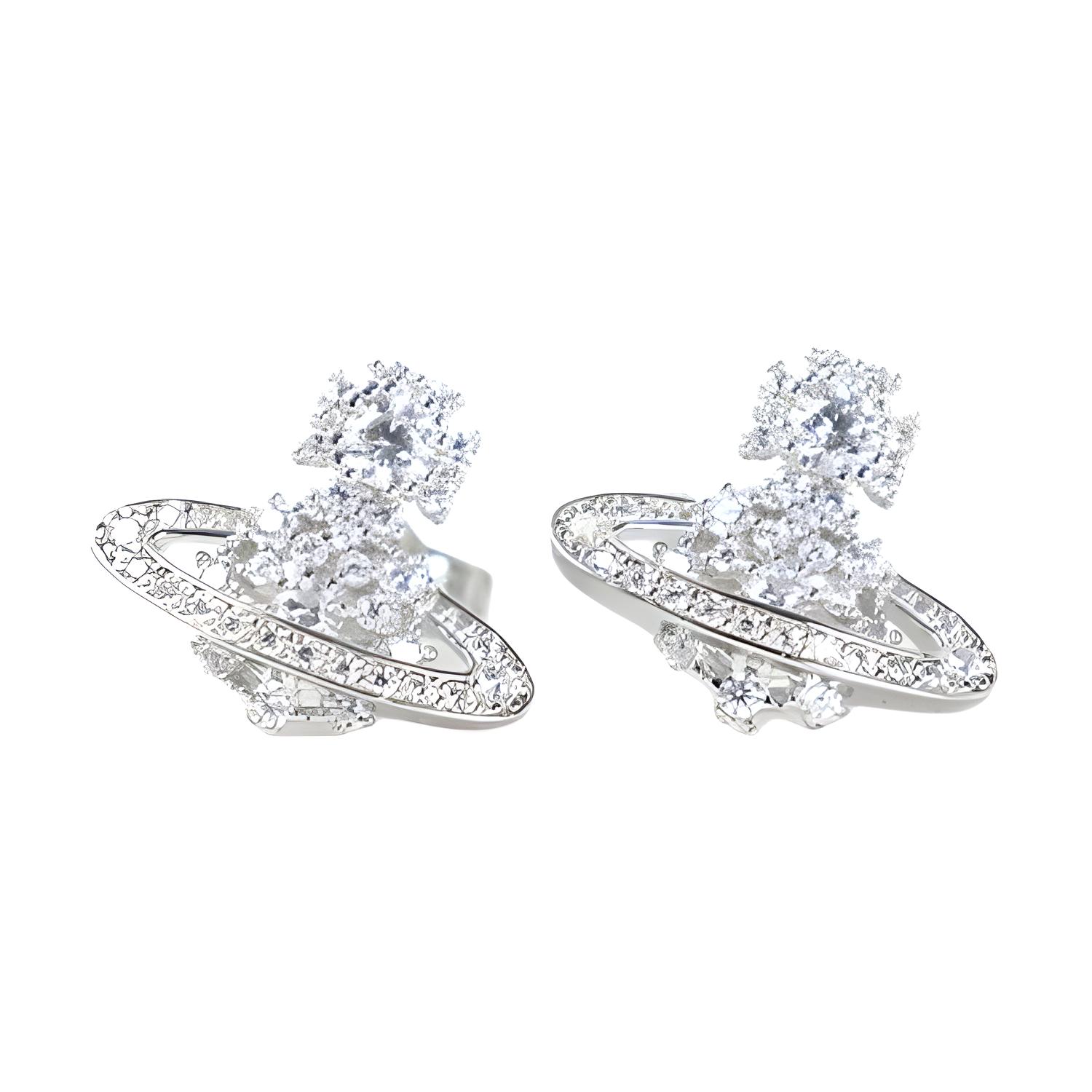 Vivienne Westwood Solid Design Silver Earrings Women earrings 62010317-01P102 F,Silver