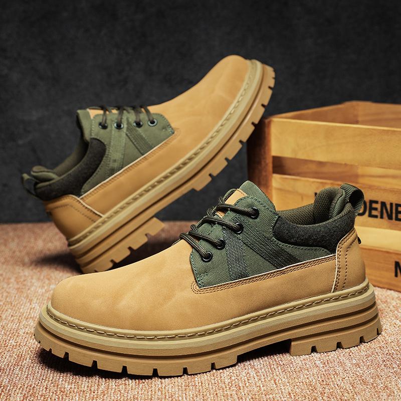Fashion Handmade Mens Ankle Boots High Top Leather Shoes Outdoor Hiking Boots Sneakers Outdoor Anti Slip Botas Leisure Walk Man Footwear