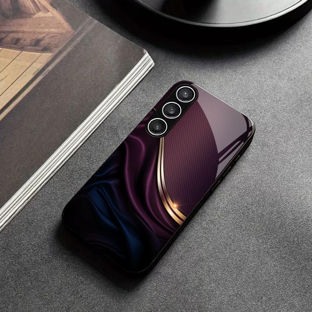 Purple Texture Protective Exquisite High-end PhoneCase Glass PhoneCase for Samsung Galaxy S26 S25 S24 S23 S22 S21 FE,Ultra,Plus