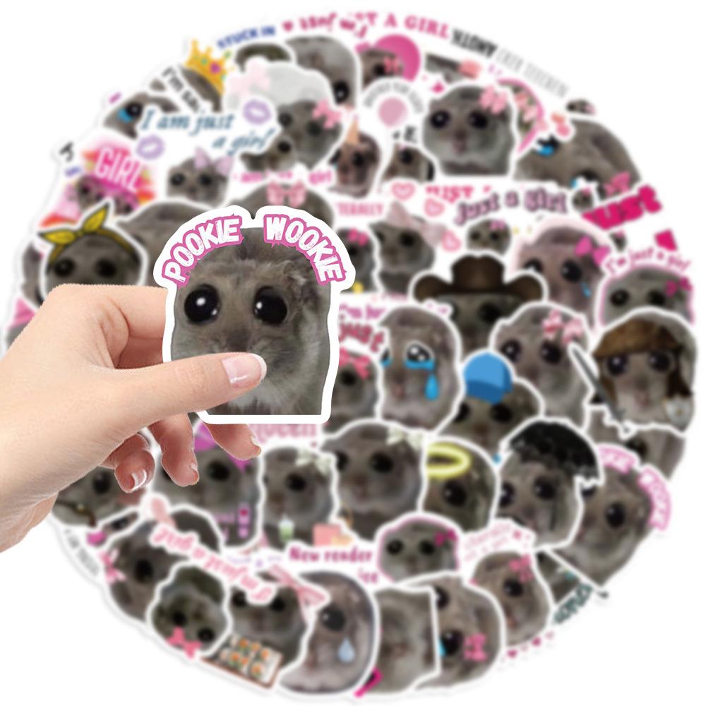 56 Sad Hamster Expression Graffiti Stickers Guitar Notebook Suitcase DIY Waterproof Stickers