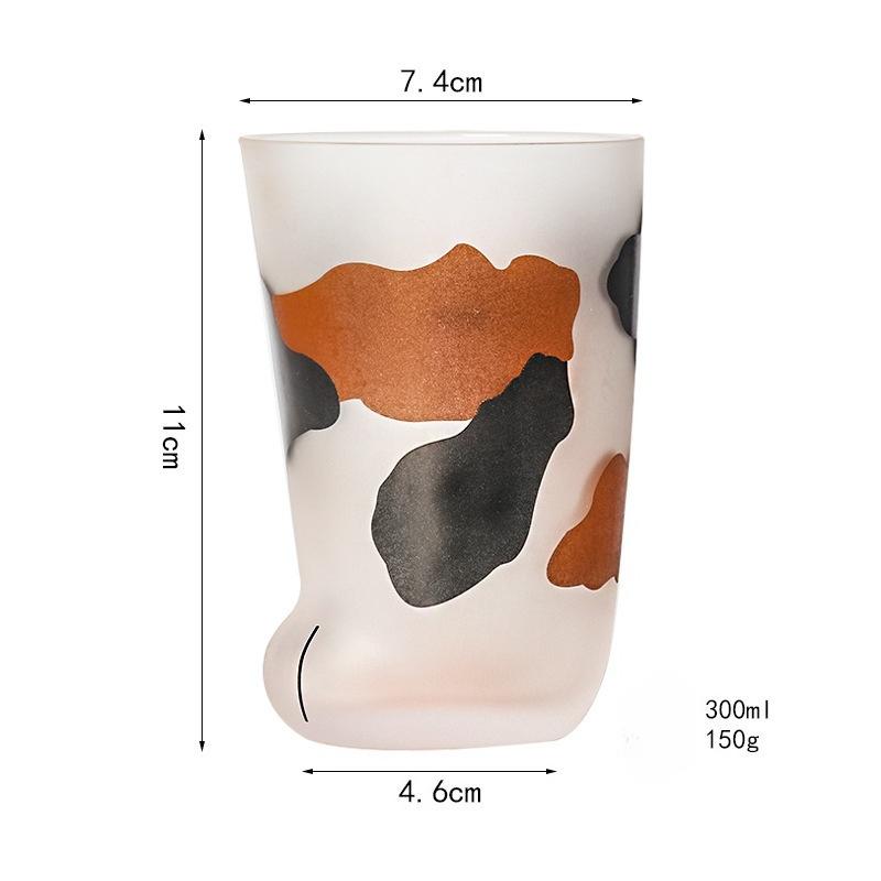 Cute Cat Paw Frosted Cup Cartoon Glass Milk Juice Beverage Cup Heat-resistant Portable Creative Drinkware Water Cups