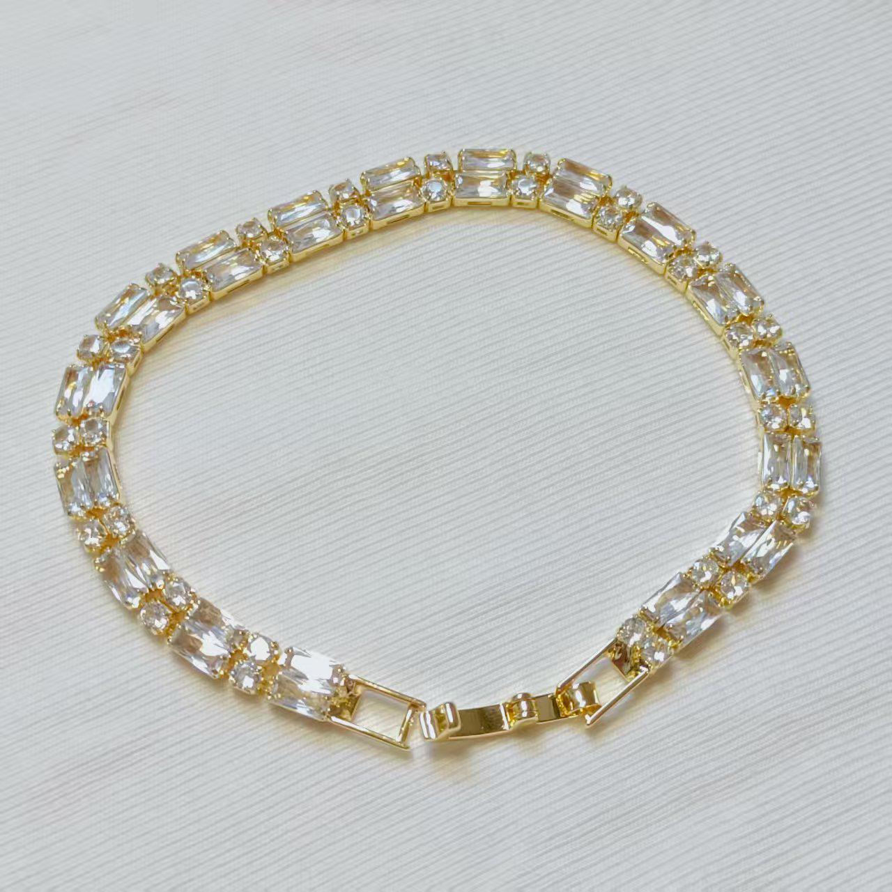 

Европейско-американский роскошный теннисный браслет с цирконами, медная инкрустация, женские ювелирные изделия высокого класса.