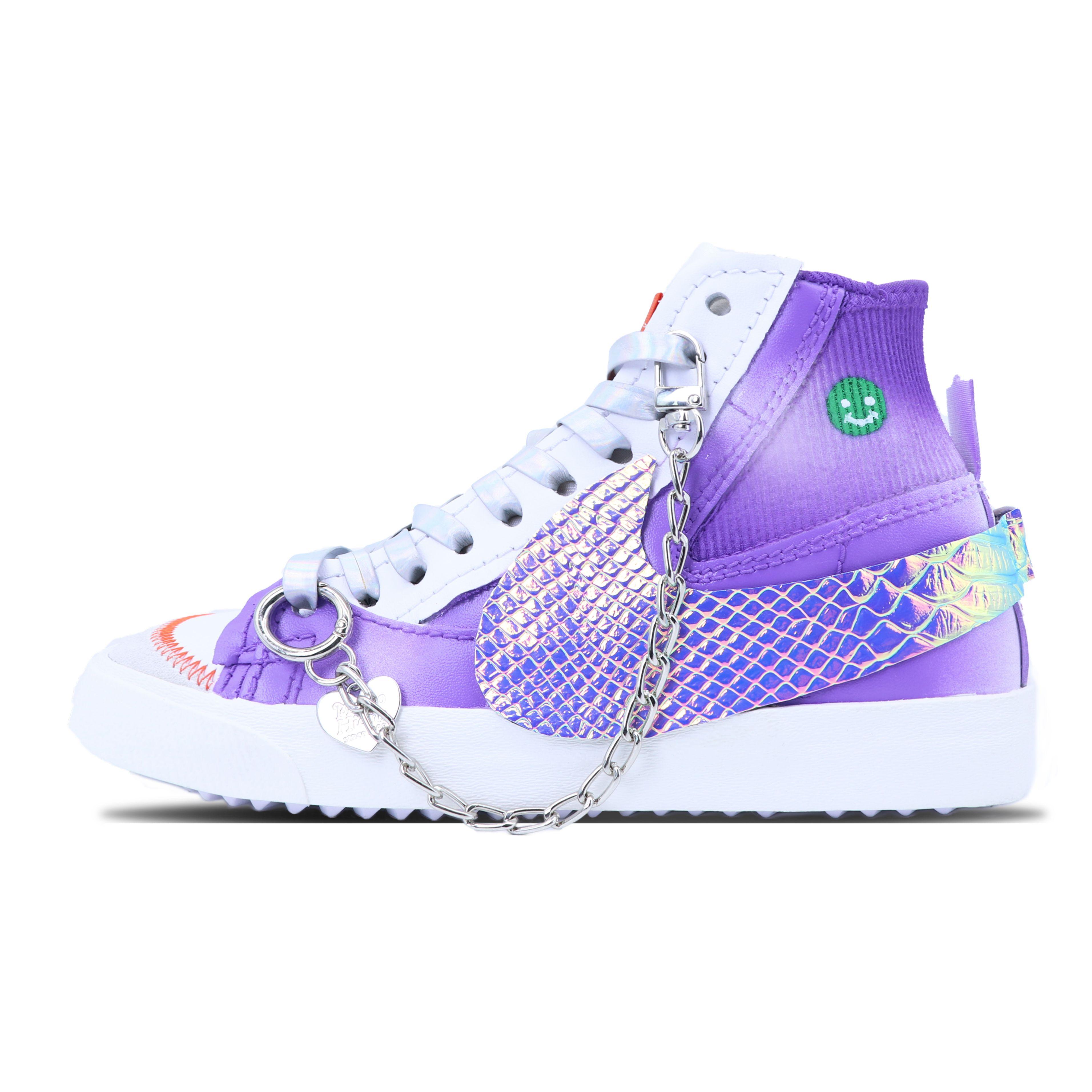 Scarpe da Skateboard Nike Blazer Antiscivolo Resistenti all'Abrasione Mid-top Unisex Multicolore DD3111-100(Team147-) cm