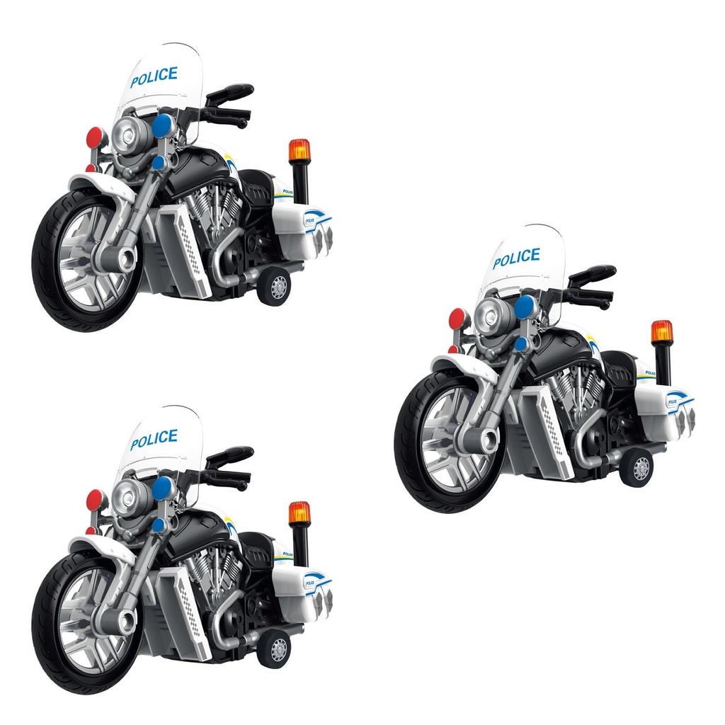 Patrol Car Inertial Motorcycle Police Car Model Toy With Sound And Light For Kids