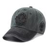 Berretto vintage unisex in cotone lavato Canada Berretto da baseball ricamato con foglia d'acero grande Cappelli sportivi da esterno per uomo e donna