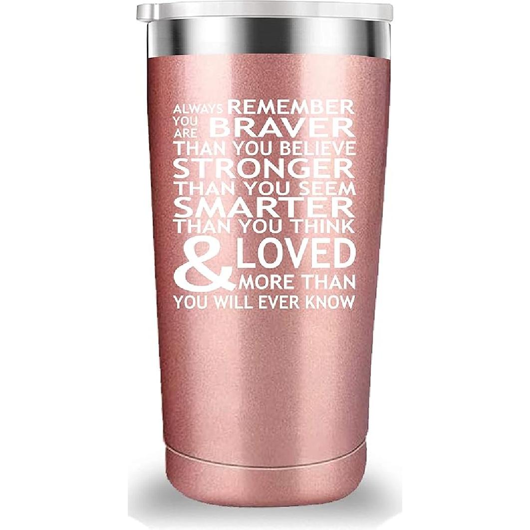 Mamihlap Inspirational Travel Mug Tumbler for Men Women.Always Remember You Are Braver Than You Believe.Thank You Inspirational Gifts for Coworker