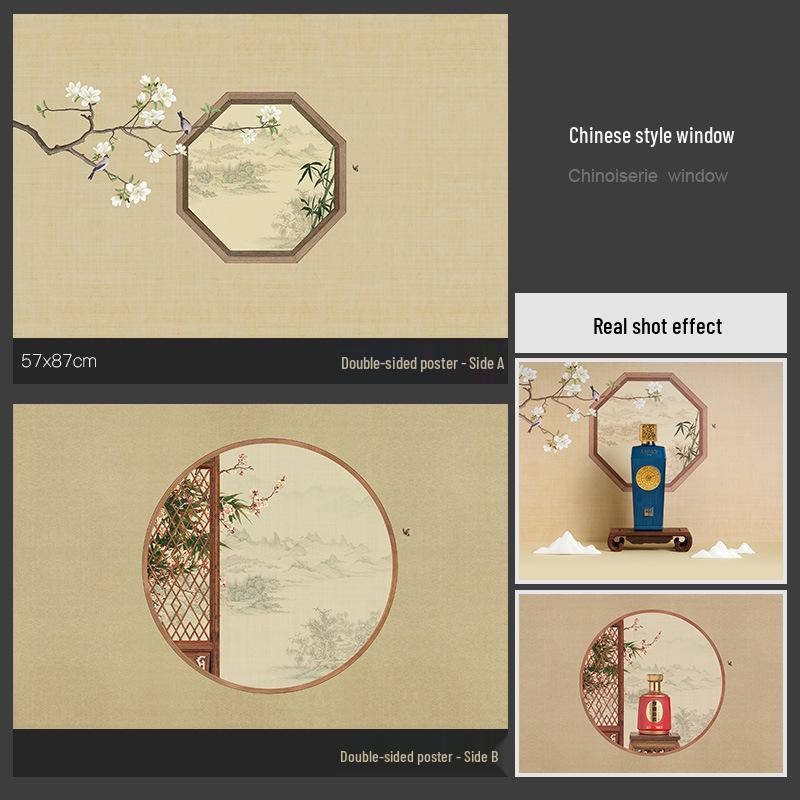 3D Double-Sided Tree Shadow Background Paper for Photography: Minimalist Prop for Cosmetics, Food, and Jewelry Still Life