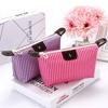 1PC Striped Waterproof Makeup Pouch Travel Toiletry Bag for Cosmetics And Daily Essentials