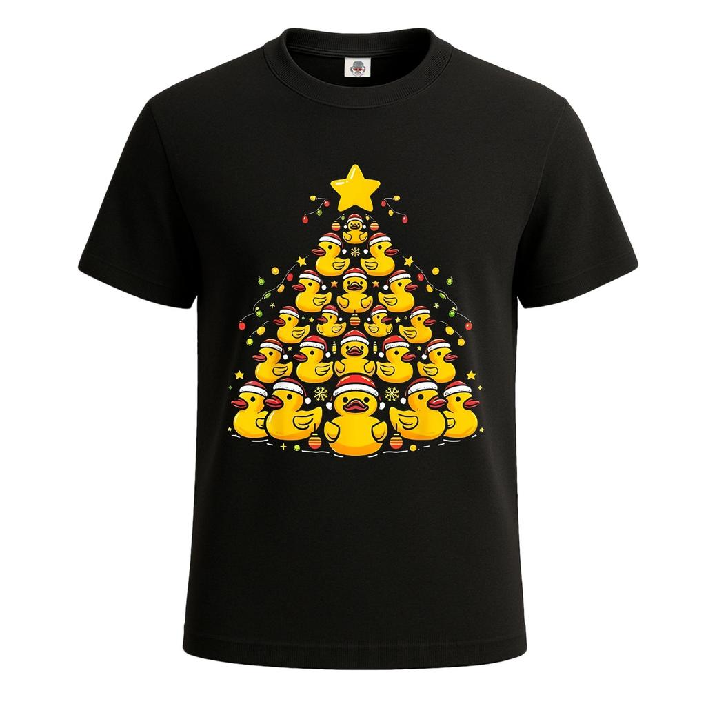 Rubber Duck in Christmas Tree Design Xmas Novelty Men's Tshirt Joke Tee Top