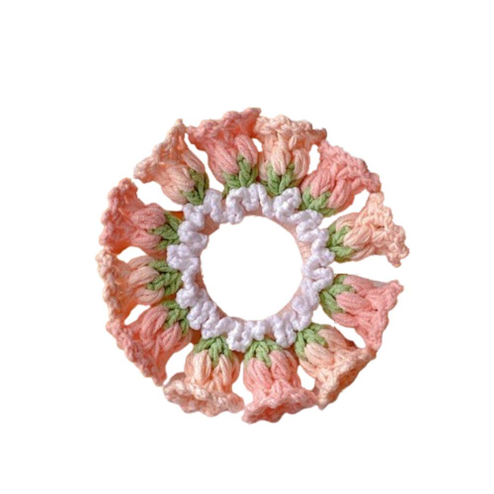 Handmade Crocheted Flower Scrunchies Flores Convallariae Sweet Hair Tie Knitted Hair Rope  Girls
