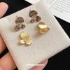 New silver needle zircon flower metal stud earrings exquisite daily versatile earrings niche design earrings women