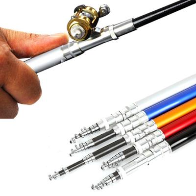 MUQZI Accessorio sportivo Mini canna da pesca telescopica in lega di alluminio a forma di penna per pesci portatile