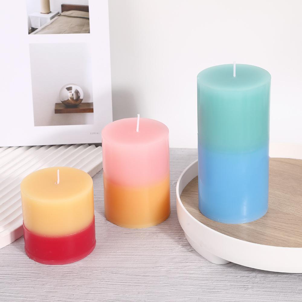 Classic European Colored Cylindrical Candle Home Odorless Romantic Wedding Hotel Decorative Pole Wax