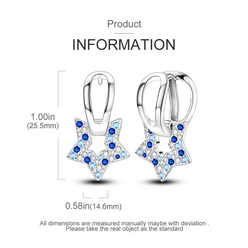 New 925 Sterling Silver Star Moon Earrings for Women Sparkling Zircon Ear Studs Luxury Romantic Fine Jewelry Gift for Girl