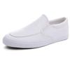 Men's lightweight low-top flat shoes, little white shoes, lazy people pedal one foot, summer trend men's student elastic overboard shoes