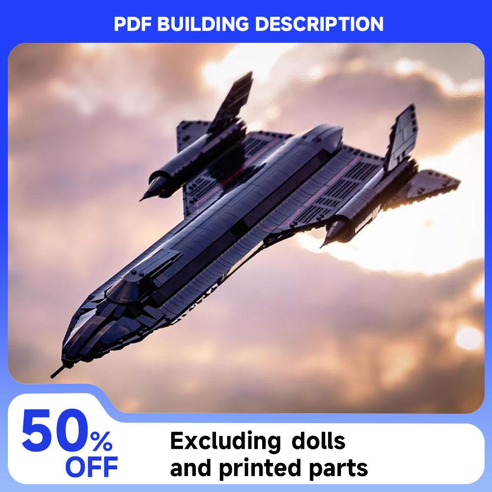 MOC Blackbird SR-71 Průzkumný letoun Stavebnice Model DIY Montáž Stíhačka Dětská Hračka Chlapec Sváteční Dárek