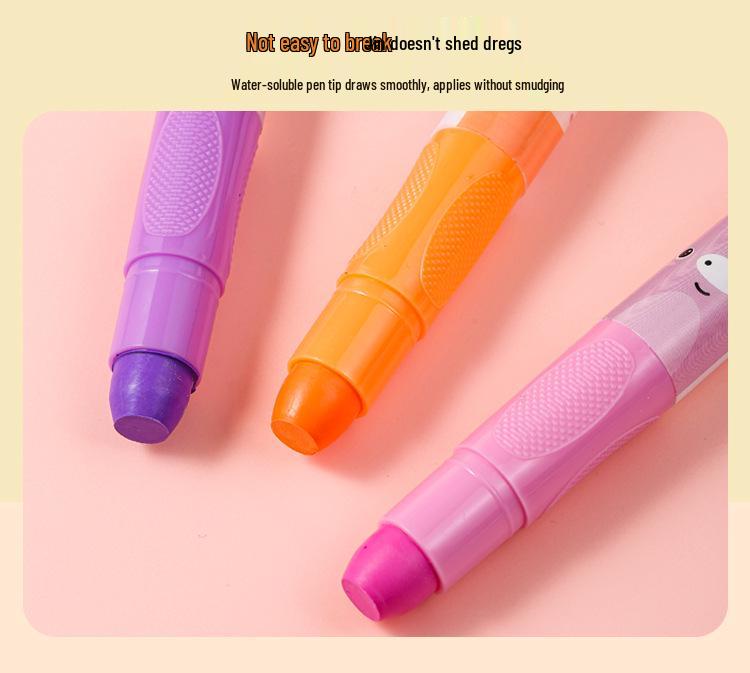 Colorful No-Mess Rotating Crayon Sticks - Water-Soluble, Large Capacity, Oil Painting for Kids