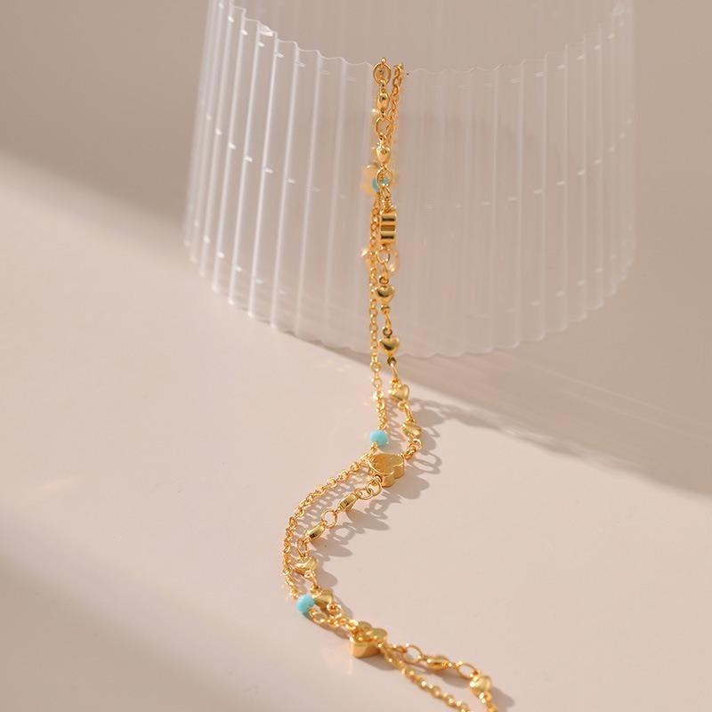 Women Gold Evil Eye Geometric Anklet Foot Jewelry