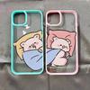Cute Pink Pig Cartoon Couple Phone Case for IPhone 16 14 15 11 13 12 Pro Max Mini for IPhone X XS XR 7 8 Plus SE Clear Covers