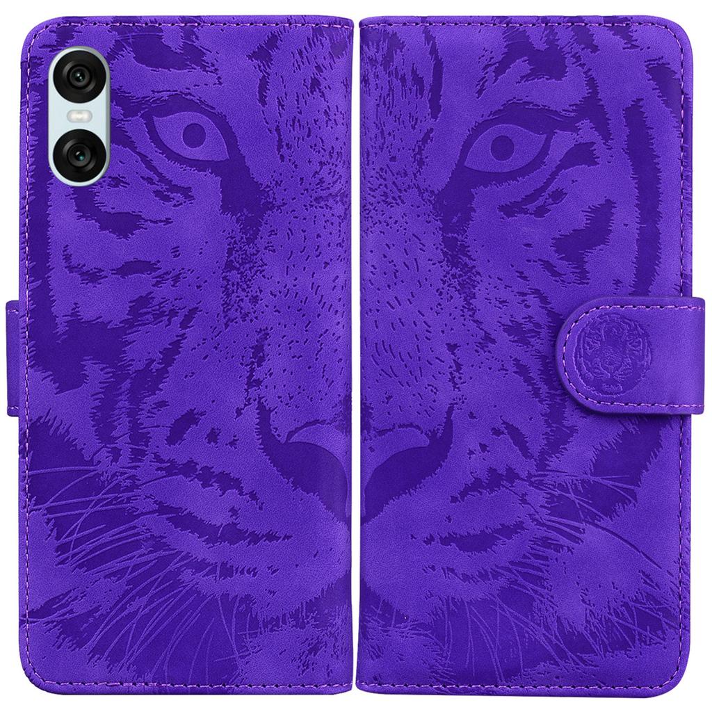 For Sony Xperia 10 VI Wallet Case Tiger Pattern PU Leather Folio Flip Phone Cover