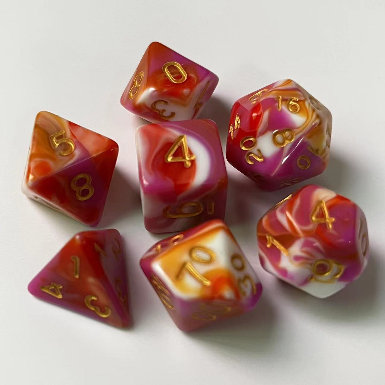 

7 шт./лот, многогранные игральные кости из смолы D&D D4 D6 D8 D10 D% D12 D20, многогранные игральные кости TRPG, настольные игры 90