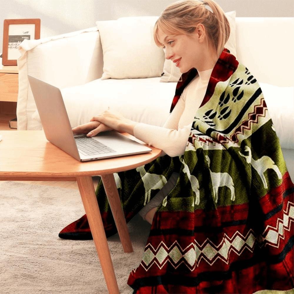 10x110cm Christmas Blanket Warm Soft Snowflake Christmas Throws Comfortable Breathable Xmas Fleece Blanket Winter Season