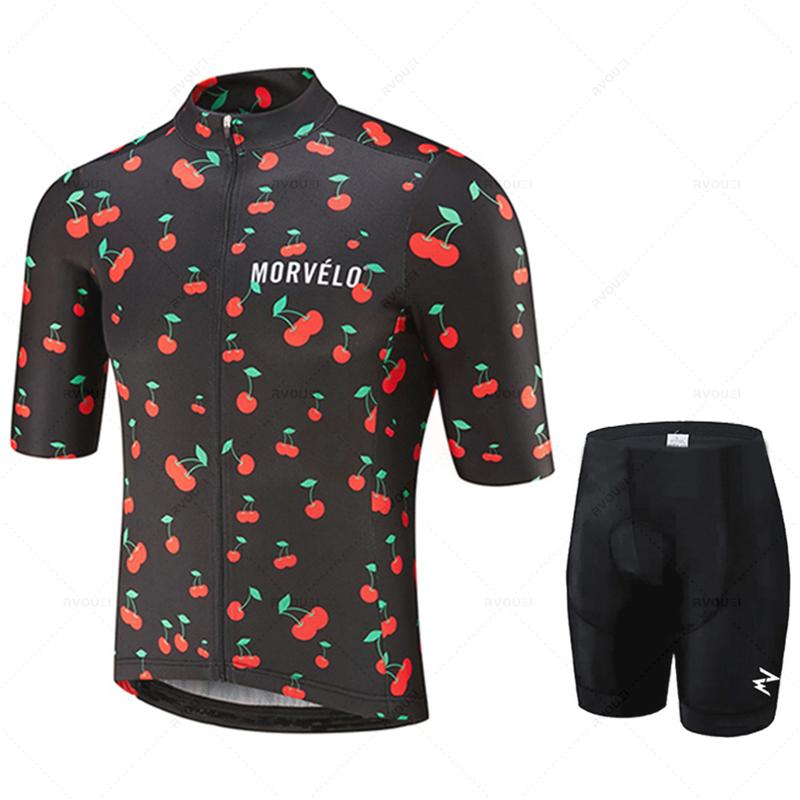 Morvelo-Radtrikot-Set für Herren, Anti-UV-MTB-Fahrradset, Fahrradanzug, Pro-Team-Rennuniform, Ciclismo-Kleidung, Sommer, 2024