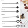 1PC 5/10/15/20/25/30ml Long Handle Coffee Measuring Spoon Stainless Steel Coffee Spoon Stirring Spoon Graduated Spoon