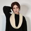 New Autumn Winter Knitted Warm Neckerchief For Women Solid Hollow-Out Scarf Soft Outdoor Warmer Neck Collar Pullover Scarves