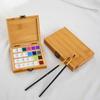 Empty Bamboo Watercolor Box with Lid Paint Storage Box New Paint Palette  Painting Art Supplies