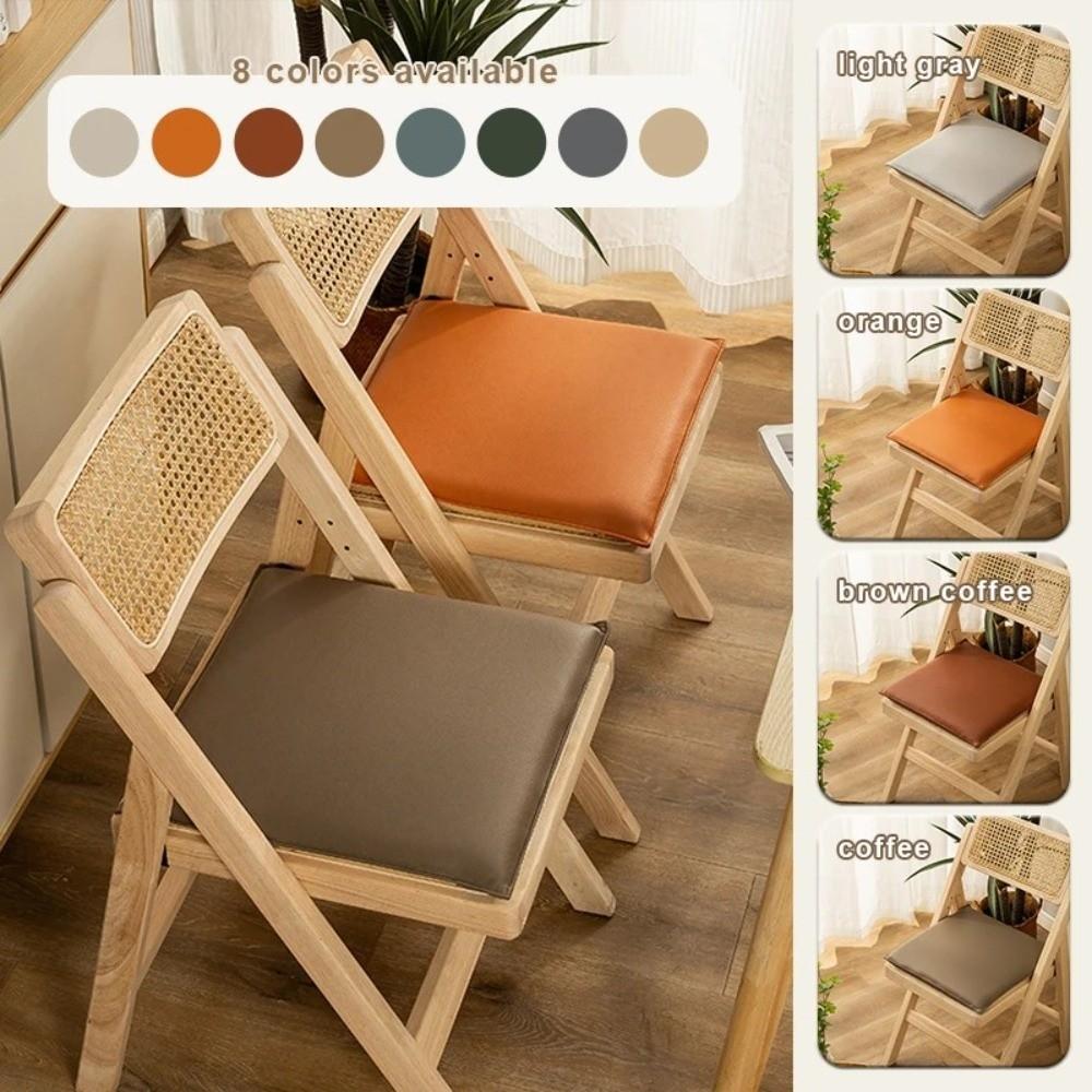 Cuscino per Seduta in Pelle 40×40cm Spessore 3cm Cuscino ad Alta Resilienza Cuscino in Schiuma Viscoelastica Pelle PU Cuscino per Sedia da Pranzo