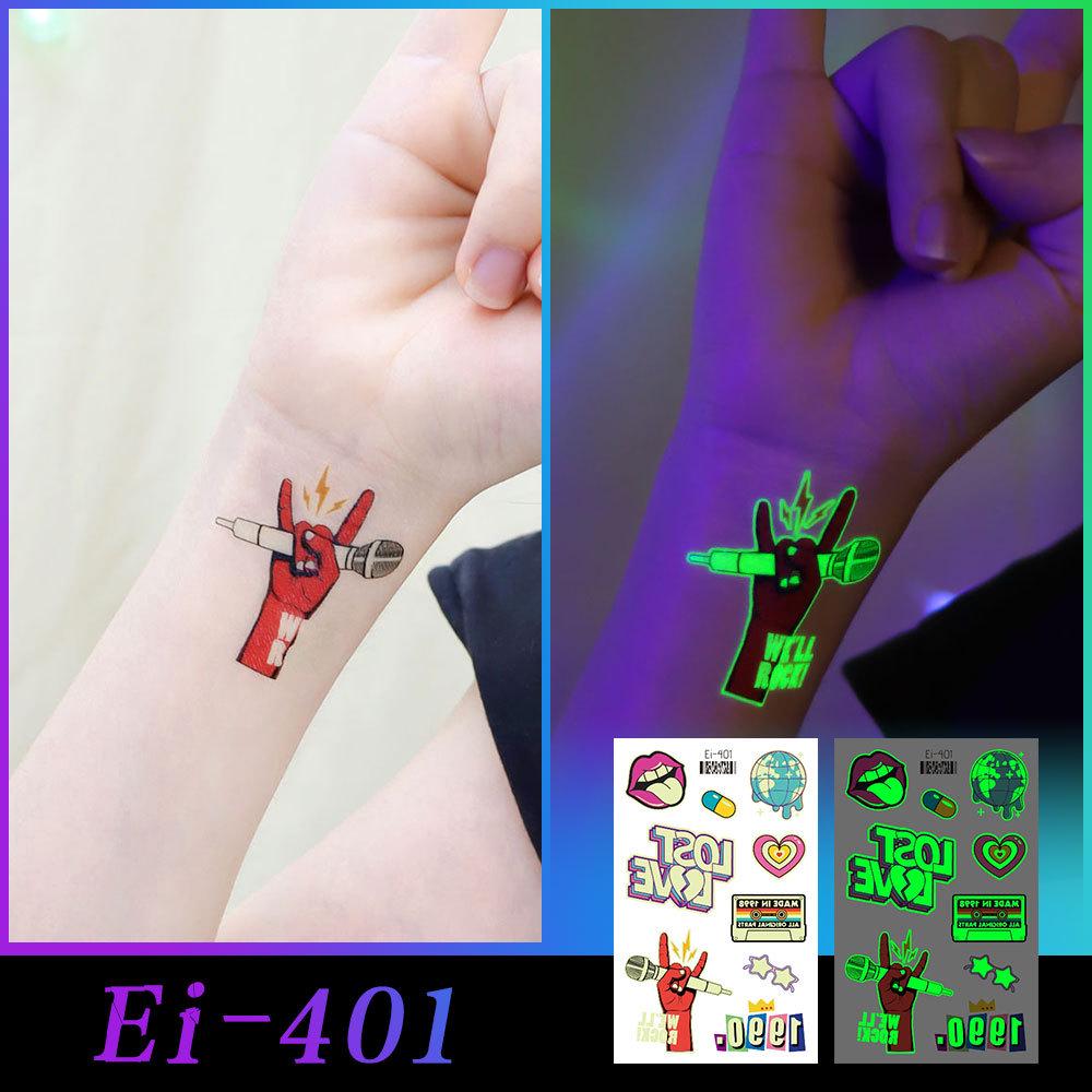 New Luminous Waterproof Rock Band Tattoo Stickers for Concerts & Music Festivals