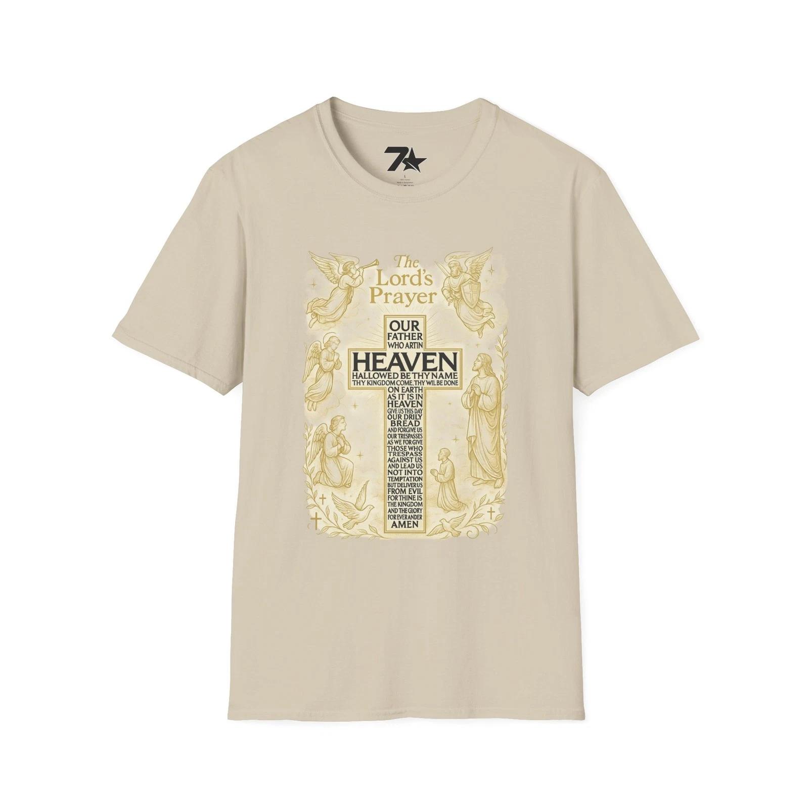 Religious Christian Unisex Softstyle T shirt - The Lords Prayer, Bible Scripture 4XL