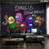 Among Us Custom Name Wall Tapestry Aesthetic Wall Hanging Printed Fabric Blanket Decorative Tapestries for Bedroom Living Room Home Decor