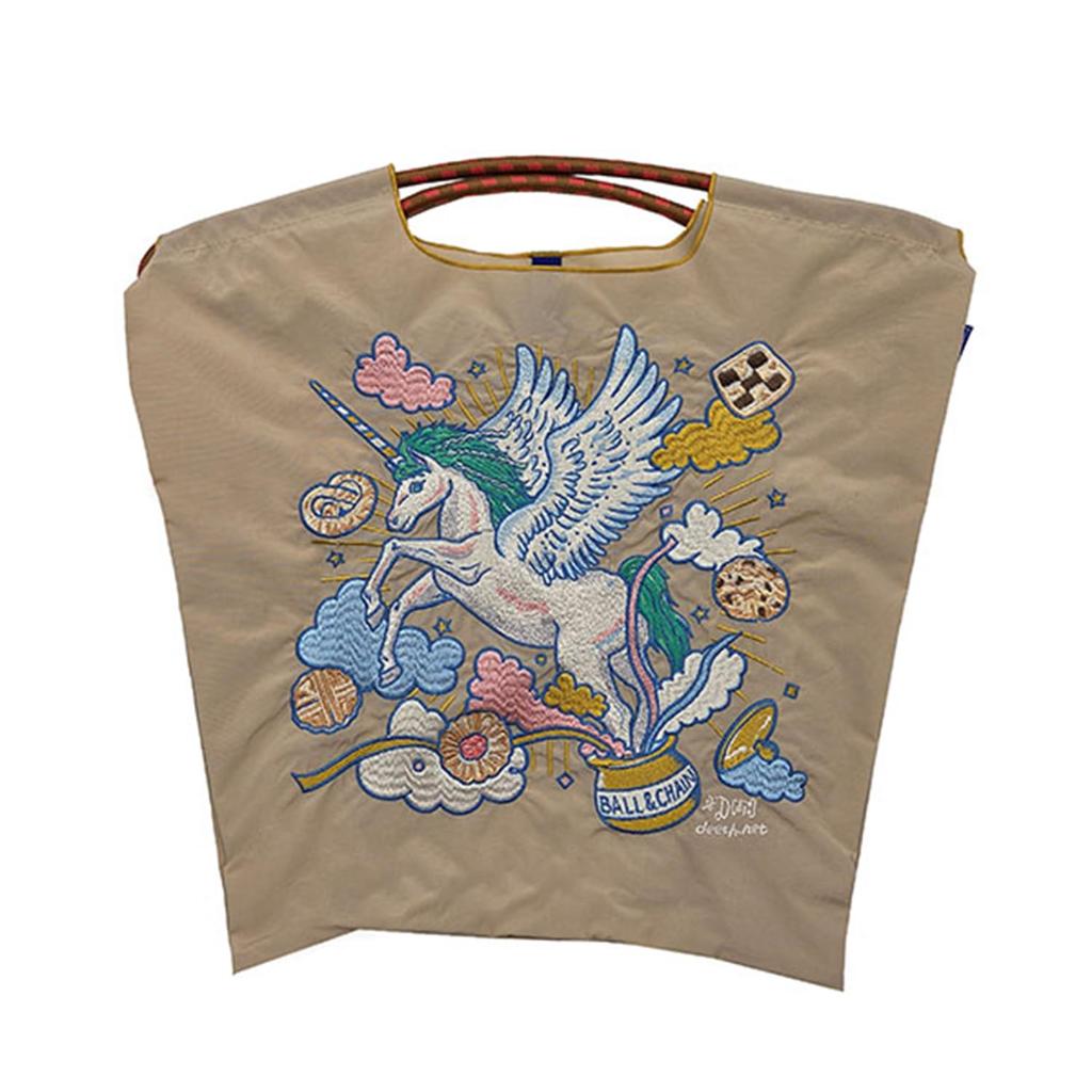 Ball Chain Official Product D.UNICORN Unicorn Size M Ddi Mai Kuwahara Collaboration Eco Bag Tote Embroidery 313017