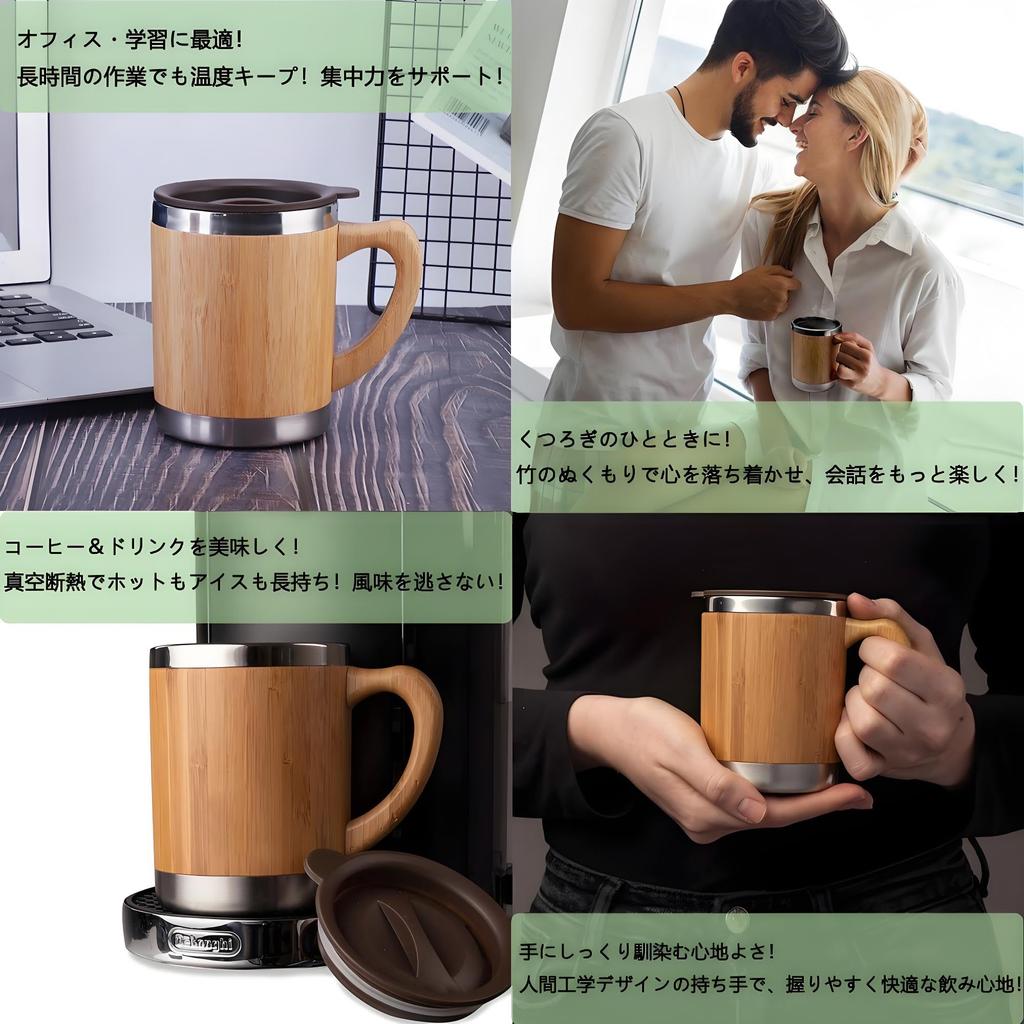 IOLOYU Heat-Resistant, High-Quality Stainless Steel Mug, 300ml, with Lid, Insulated, Stainless Steel Mug, Vacuum Insulated, Stainless Steel, with