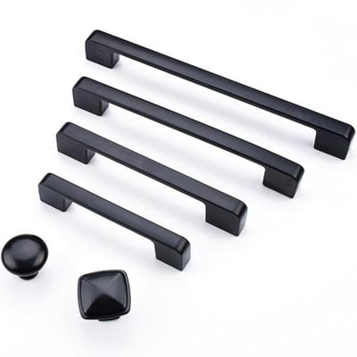 Black Cabinet Handle Square Hardware Kitchen Door Knobs Cupboard Wardrobe Drawer Pulls Bedroom Furniture Accessories