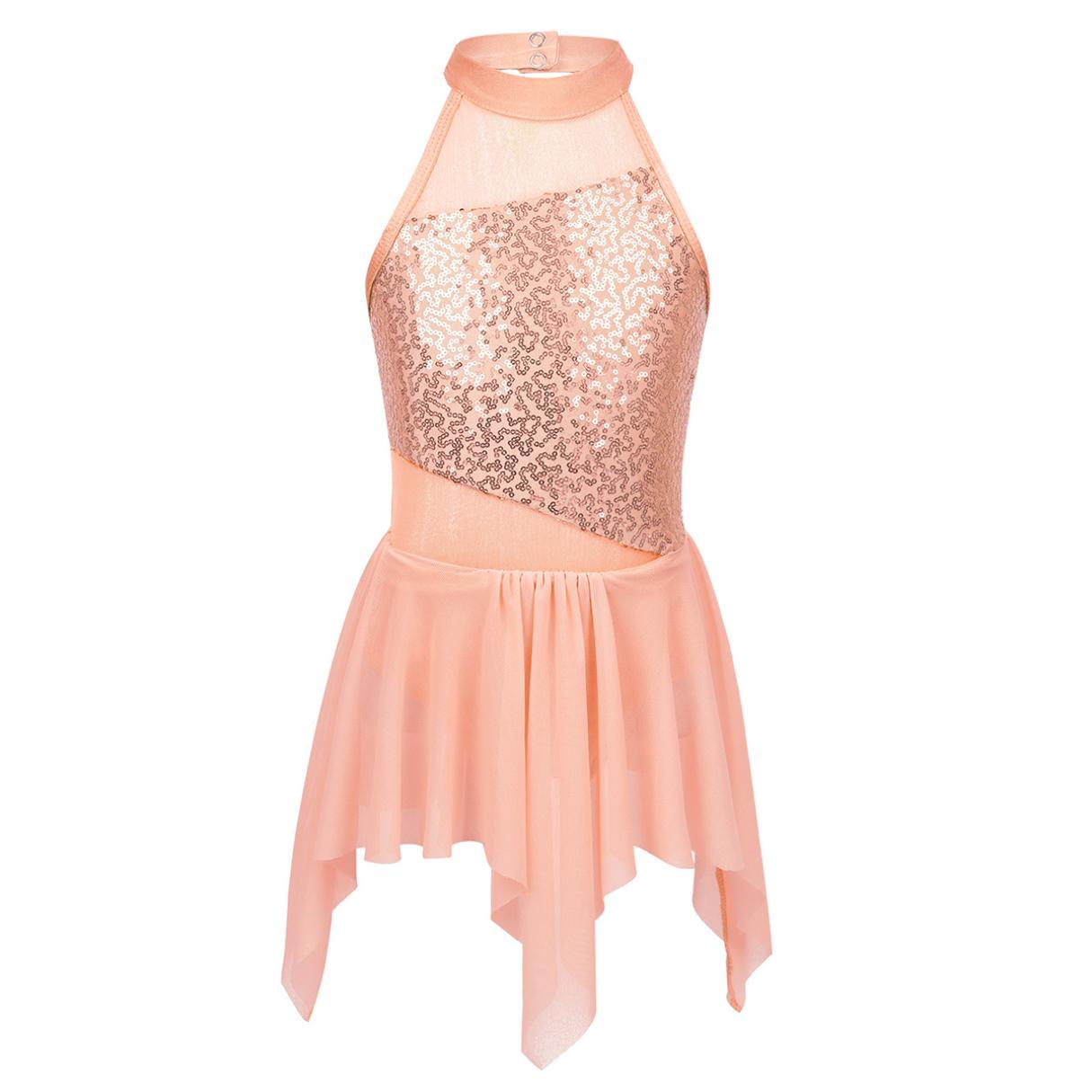 Costume Danza Balletto Bambina Con Paillettes E Gonne – Crop Top E Body Ginnastica - Foto 3