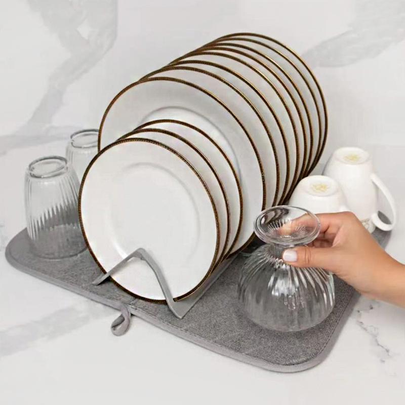 1PC Foldable Dish Drying Mat for Small Spaces Drain Rack 45x36.7x7.5cm