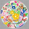 50 Hand-Painted Flower Graffiti Stickers for Phone Cases and Luggage