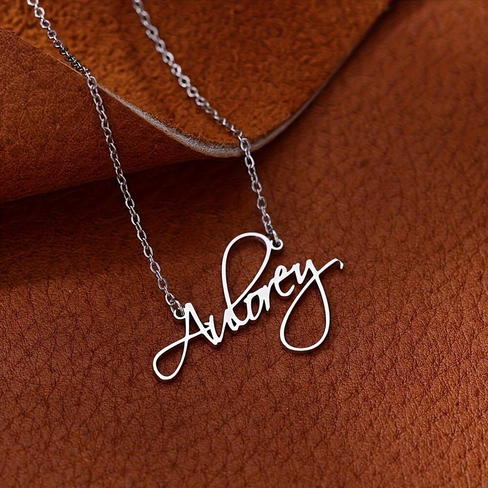 

Custom Cursive Script Name Necklaces For Women Gold Color Stainless Steel Charm Lady Name Pendant Necklace Private Jewelry Gift