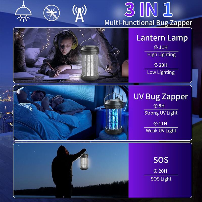 Nou ucigaș de insecte solar lampă capcană țânțari UVA multi-exterior portabil lumină de noapte lampă ucigaș de țânțari de grădină fără radiații