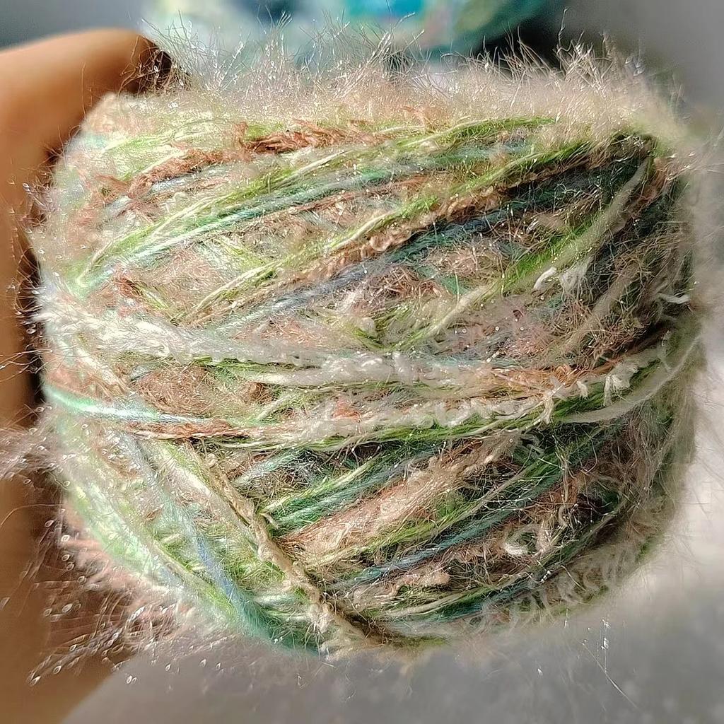 100g Garden Series Hand Mixed Knitting Yarn Flower Thread Handmade Crochet Stick Needle Woven Bag Hair Loop Yarn Gift Decor