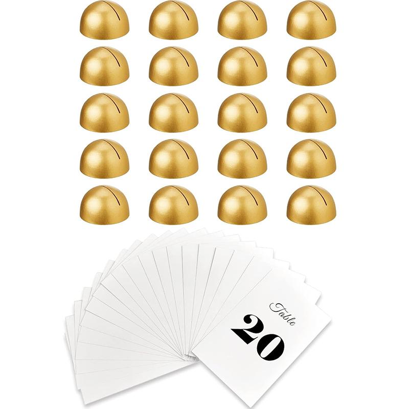 

WTEMPO Semi-circle Table Number Cards Stands Table Seat Number Holders for Wedding Reception Anniversary Party Events Festive Decor Card Holders 40pcs золотой