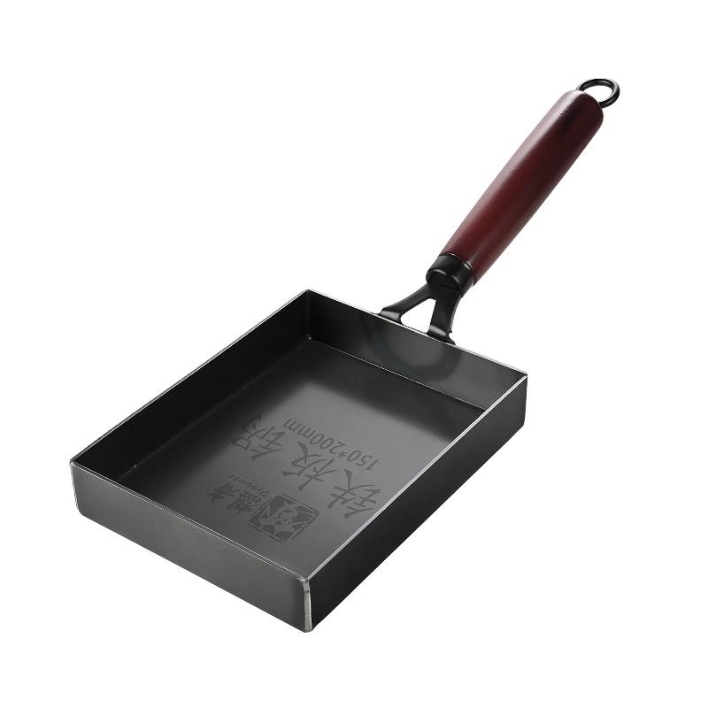 Qingyu Wrought Iron Frying Pan with Wooden Handle