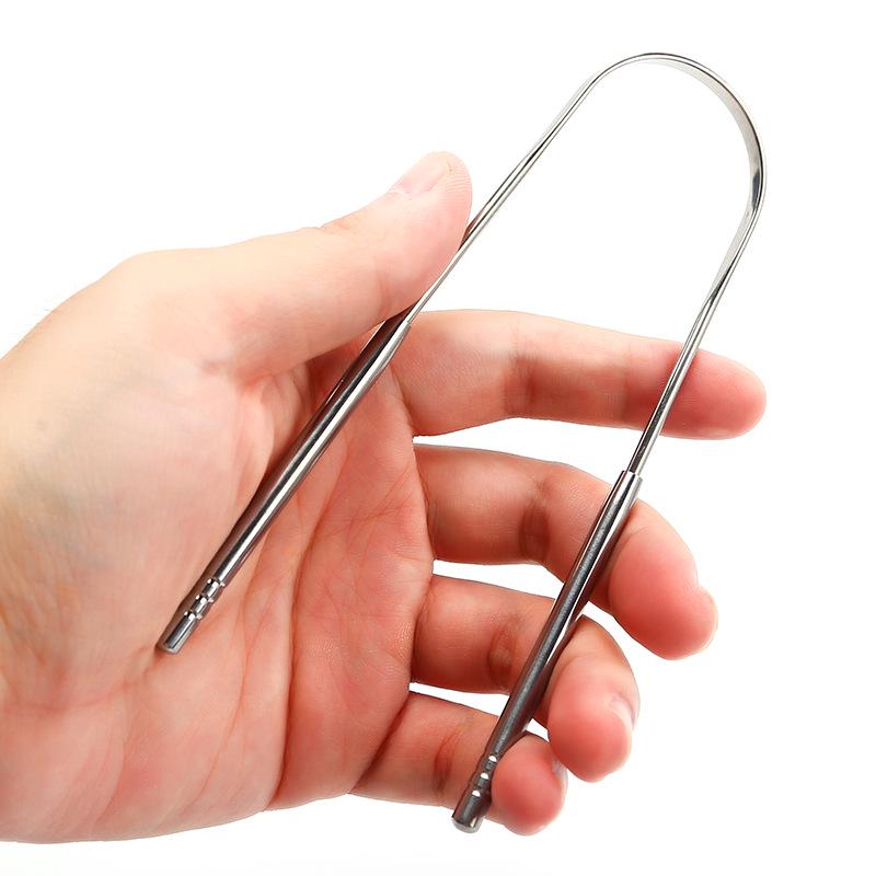 Stainless Steel U-shaped Tongue Scraper for Oral Hygiene & Daily Use