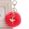Cute Accessories Gifts Fake Rabbit Fur Ball KeyChain Pompom Key Chain Key Rings Ballet Angel Girl Pompon Bag Jewelry Gifts