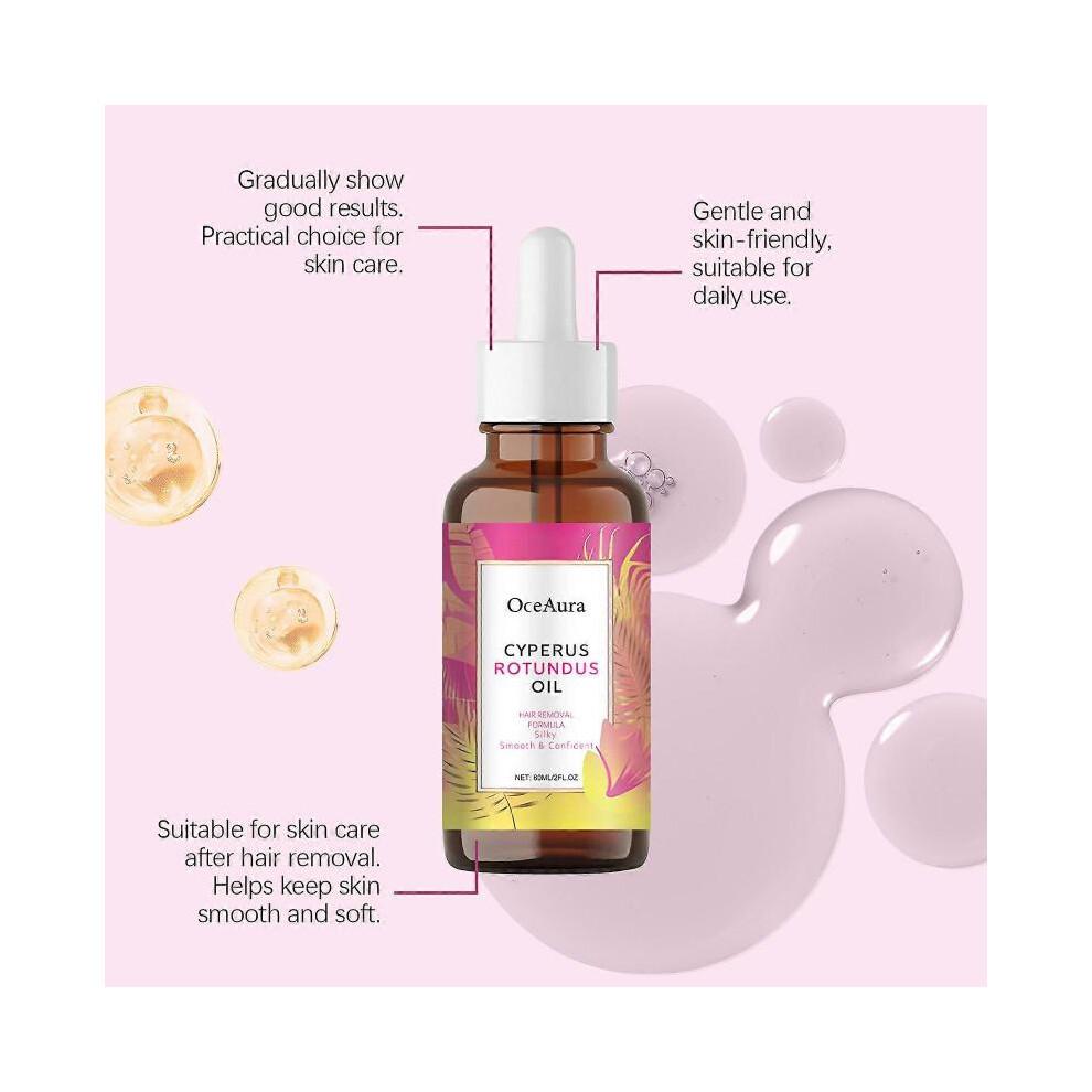 60ml Cyperus Rotundus Öl - 60ml Natürliches Cyperus Rotundus Öl zur Haarentfernung, Feuchtigkeitsspendendes & Beruhigendes Cyperus Öl zur Reduzierung des Körperhaarwuchses